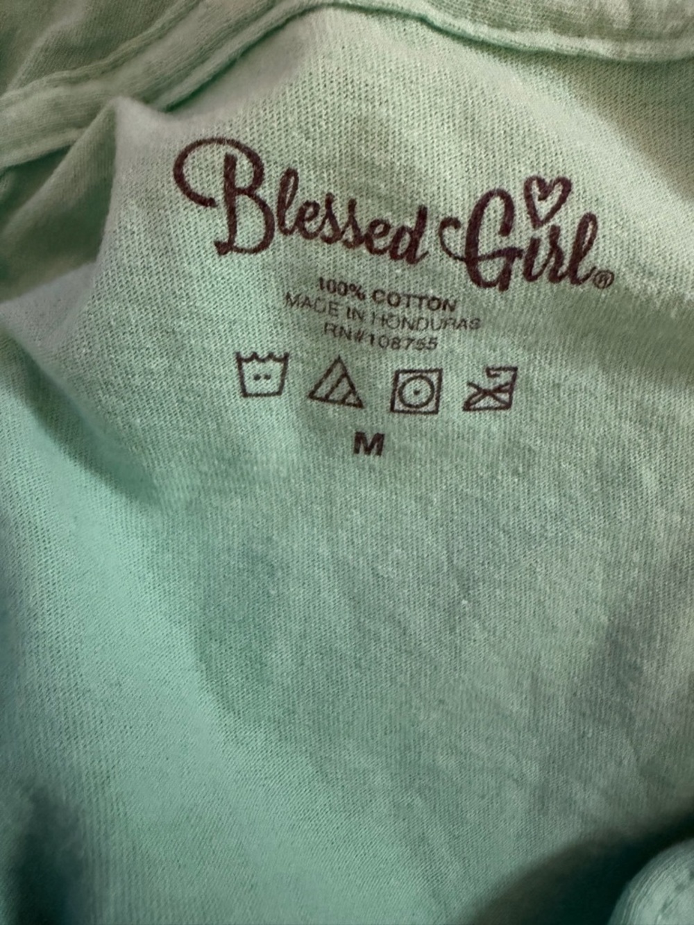 Blessed Girl Mint Green Hoodie Psalm 121 ChristianGraphic TopMedium Faith Based - Picture 2 of 8